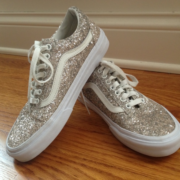 vans silver glitter old skool